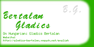 bertalan gladics business card